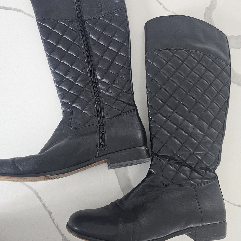 Corso Como Black Quilted Over the Knee Boots